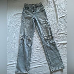 Rip straight jeans light wash